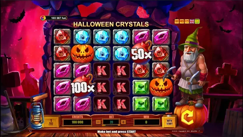 Halloween Crystals slot screenshot 