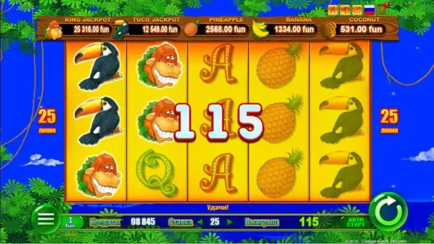 Monkey Jackpot slot screenshot 2