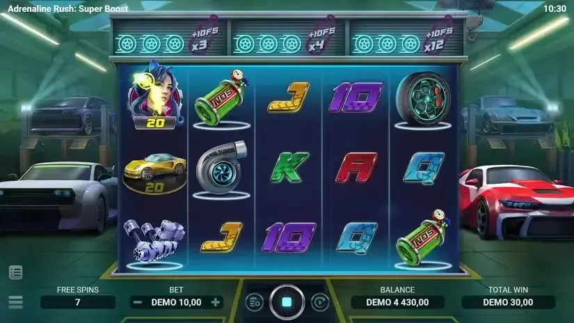 Adrenaline Rush Super Boost slot screenshot 4