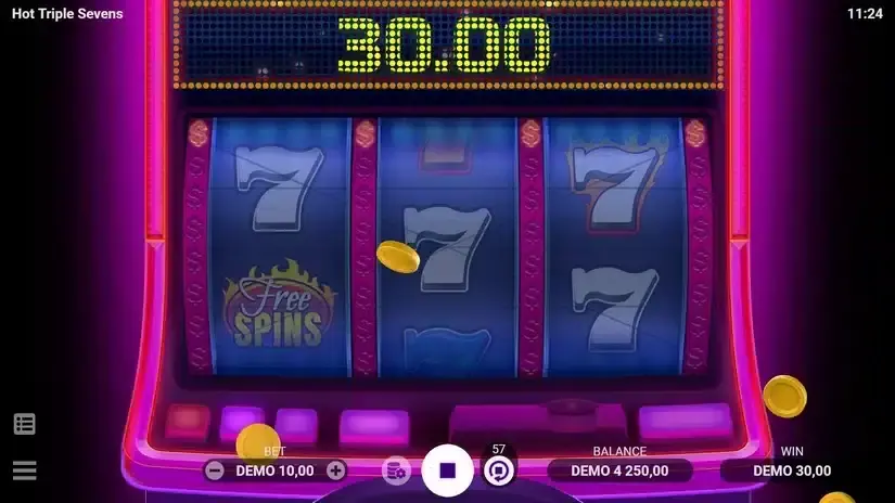 Hot Triple Sevens slot screenshot 4