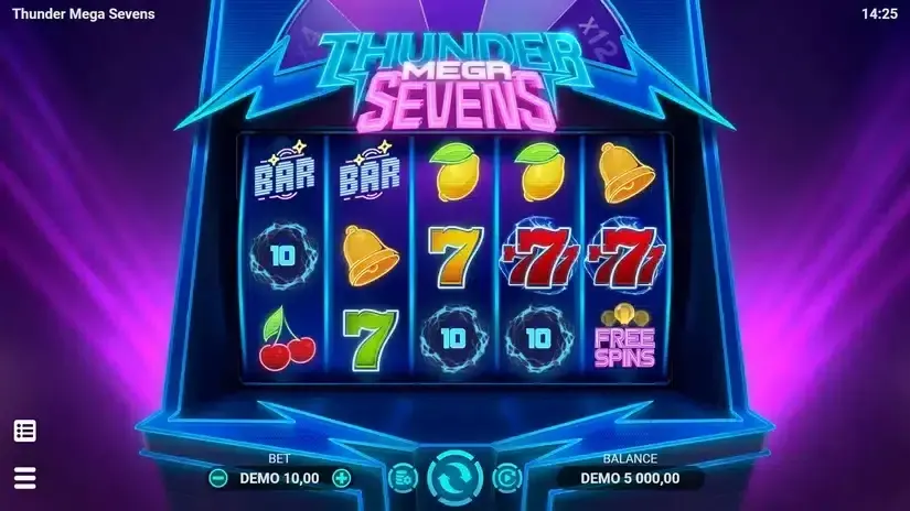 Thunder Mega Sevens slot screenshot 