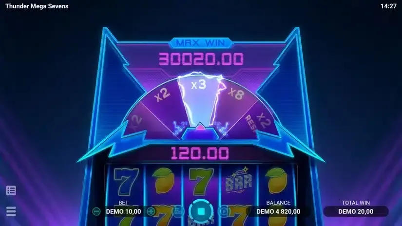 Thunder Mega Sevens slot screenshot 