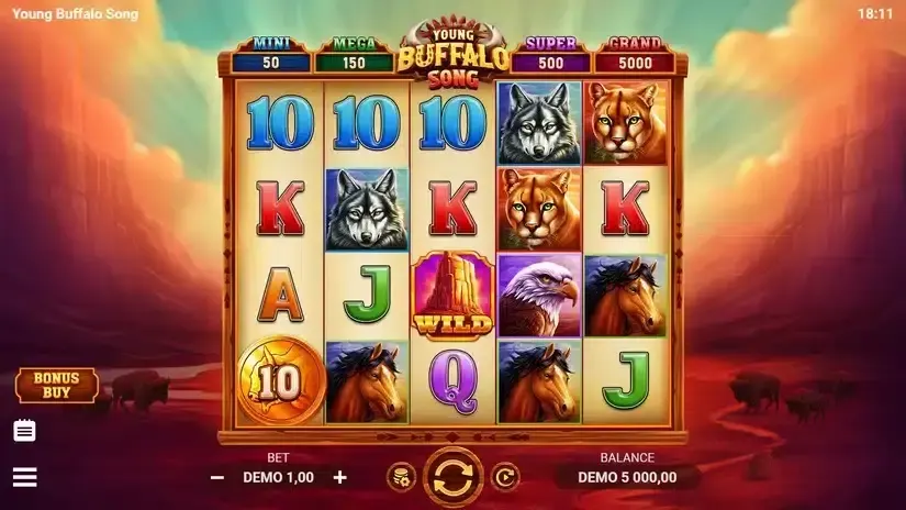 Young Buffalo Song slot screenshot 1