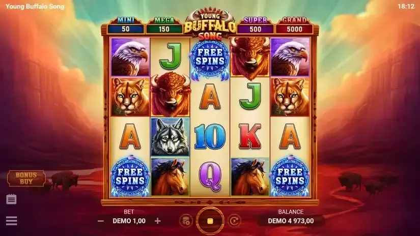 Young Buffalo Song slot screenshot 2