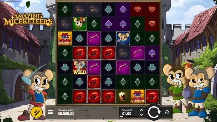 Amazing Miceketeers slot screenshot 
