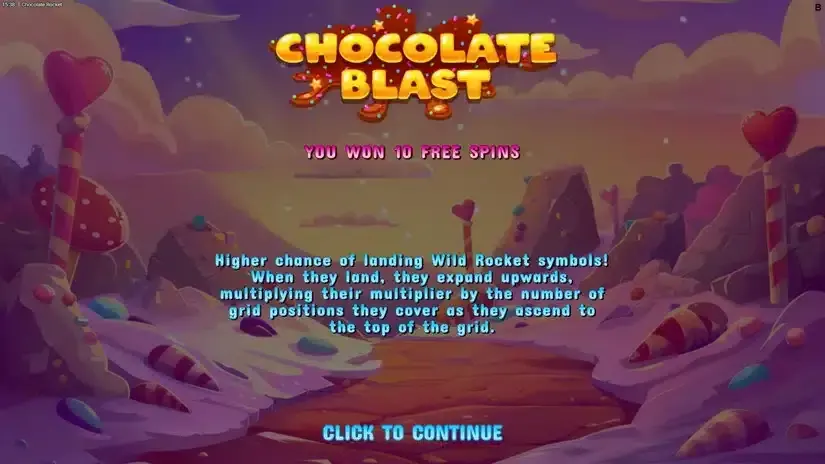 Chocolate Rocket slot screenshot 3