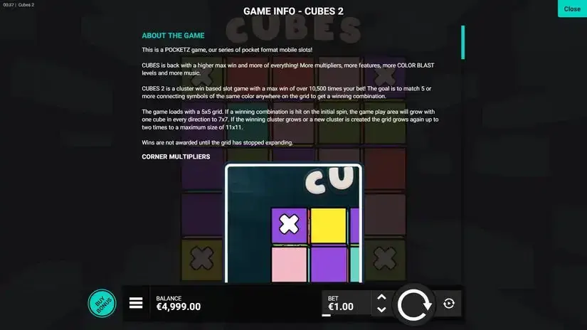 Cubes 2 slot screenshot 