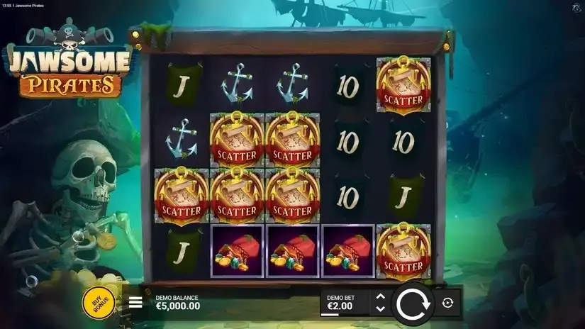 Jawsome Pirates slot screenshot 