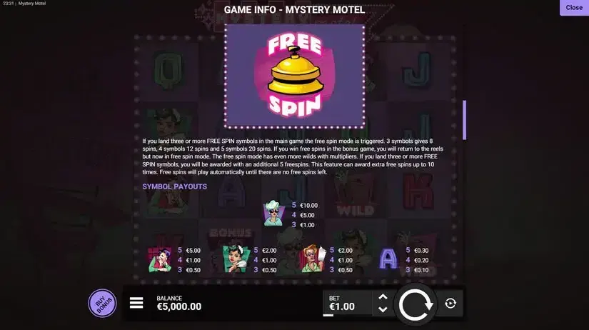 Mystery Motel slot screenshot 4