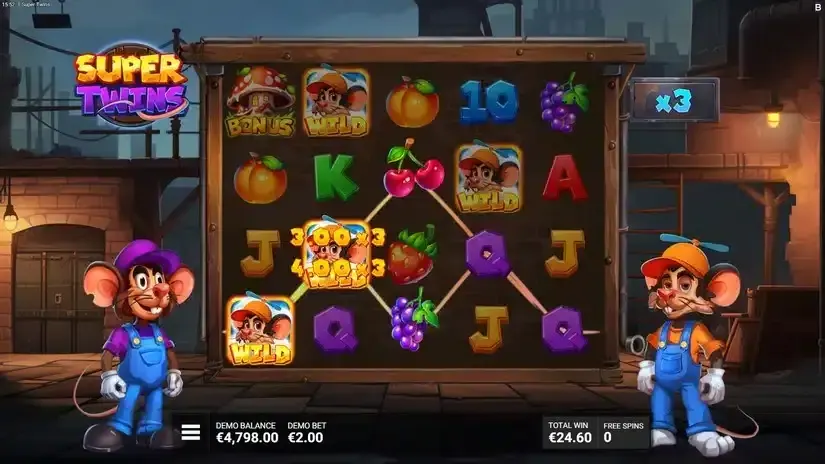 Super Twins slot screenshot 
