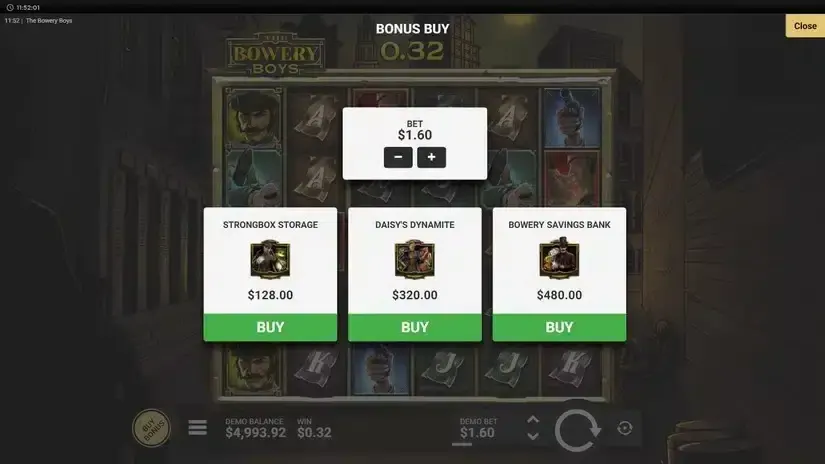 The Bowery Boys slot screenshot 3