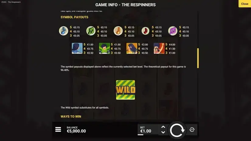 The Respinners slot screenshot 2