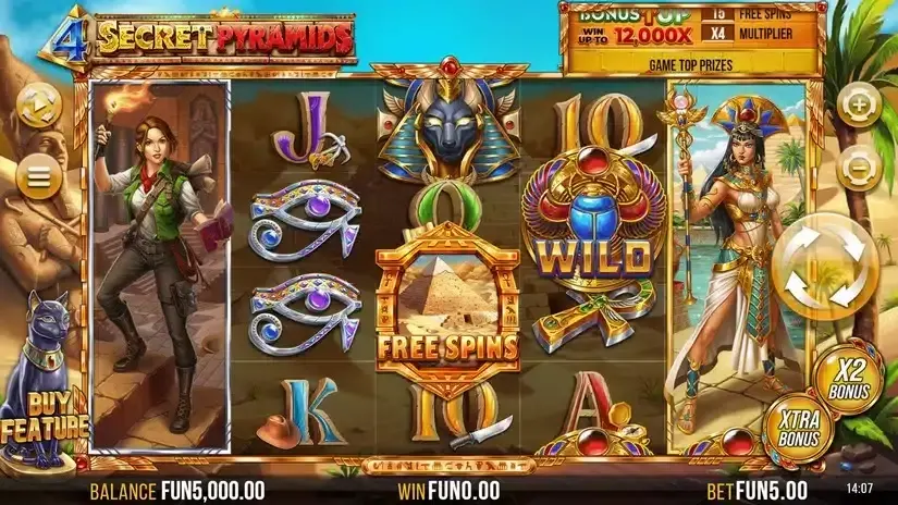 4 Secret Pyramids slot screenshot 1