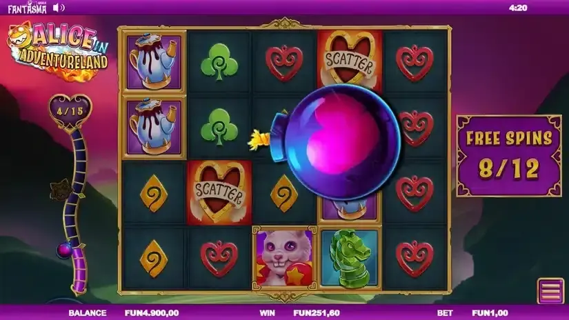 Alice In Adventureland slot screenshot 8