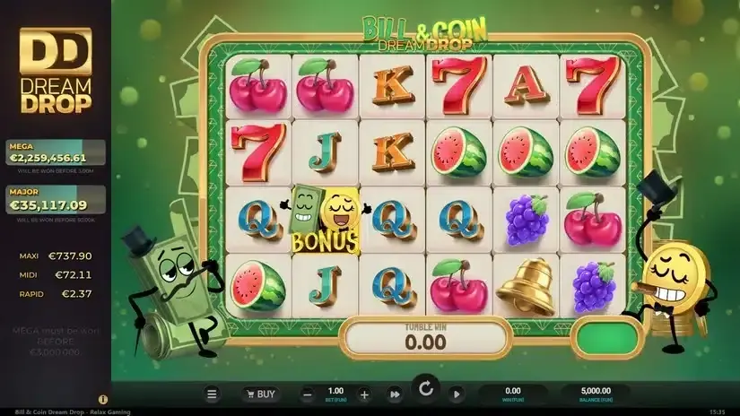 Bill & Coin Dream Drop slot screenshot 1