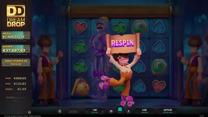 Groovy Knights Dream Drop slot screenshot 3