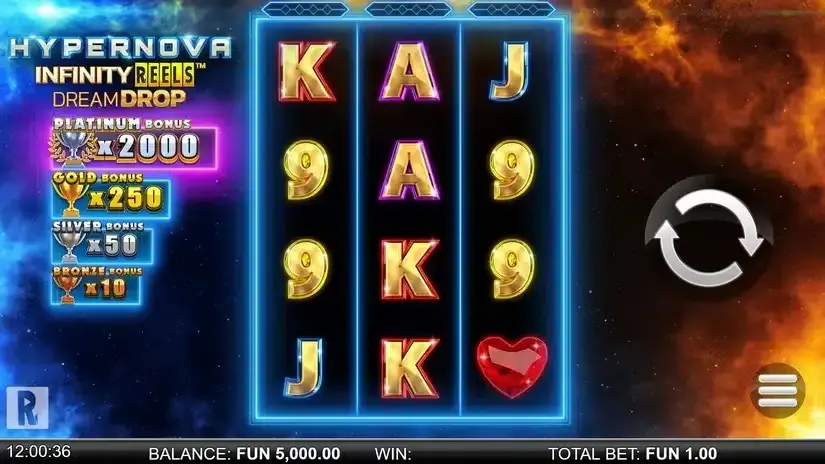 Hypernova Infinity Reels Dream Drop slot screenshot 1