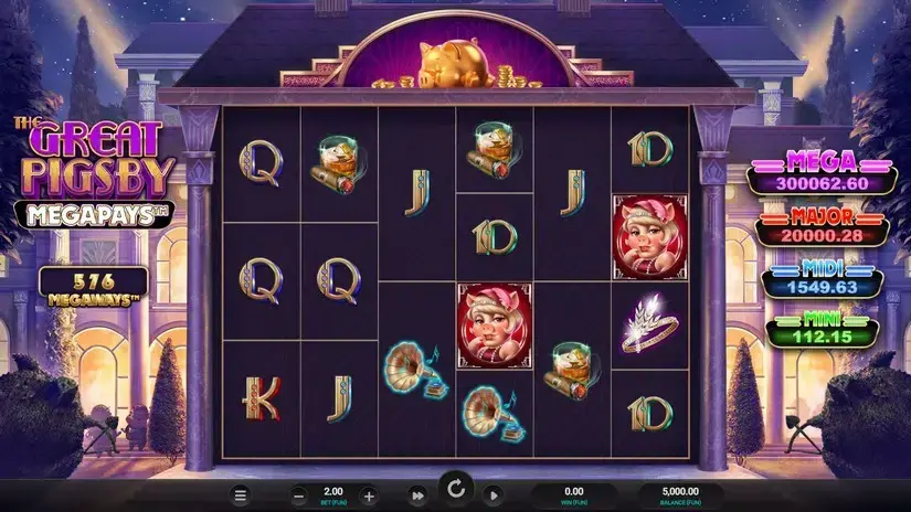 The Great Pigsby Megapays slot screenshot 1