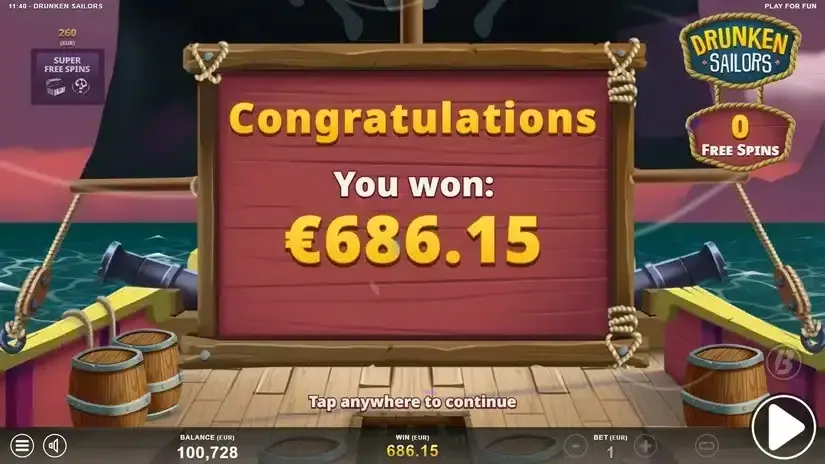 Drunken Sailors slot screenshot 