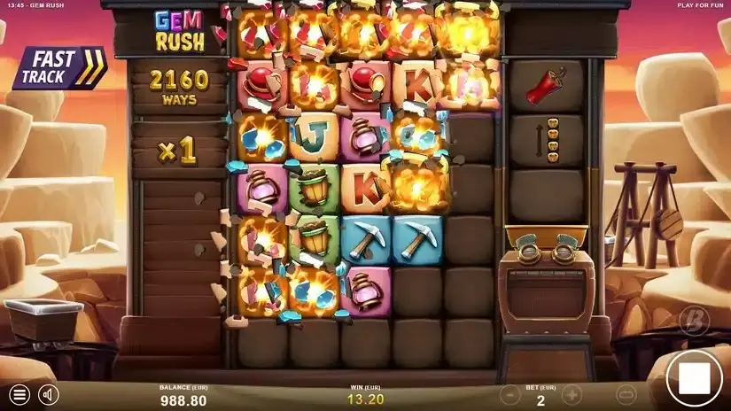 Gem Rush slot screenshot 2