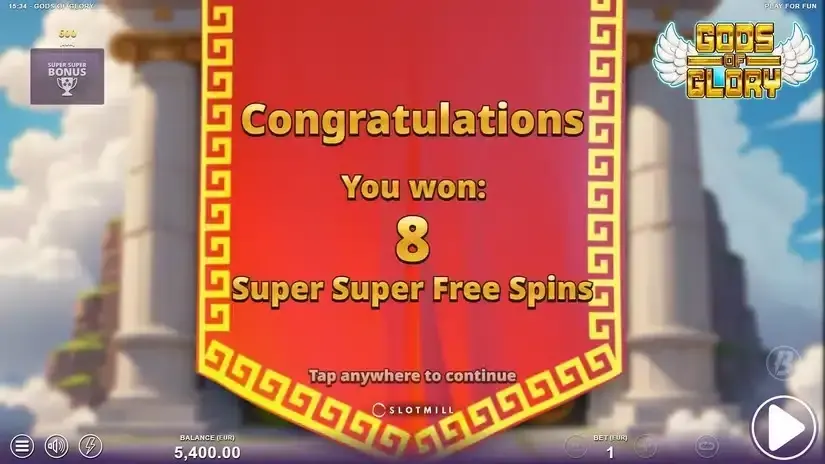 Gods of Glory slot screenshot 2