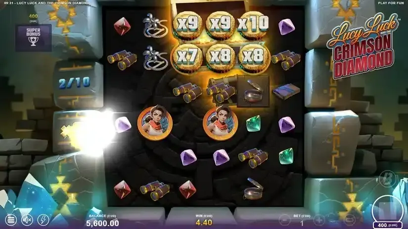Lucy Luck and the Crimson Diamond slot screenshot 5