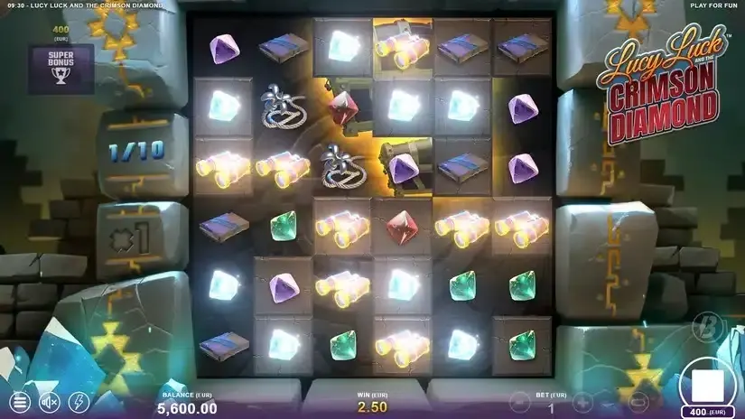 Lucy Luck and the Crimson Diamond slot screenshot 4