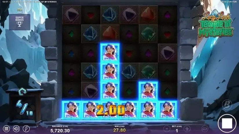 Lucy Luck and the Temple of Mysteries slot screenshot 