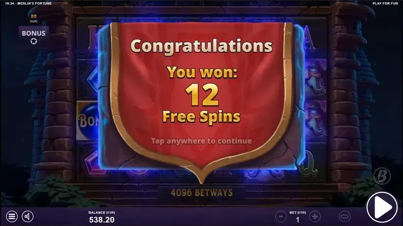 Merlin’s Fortune slot screenshot 4