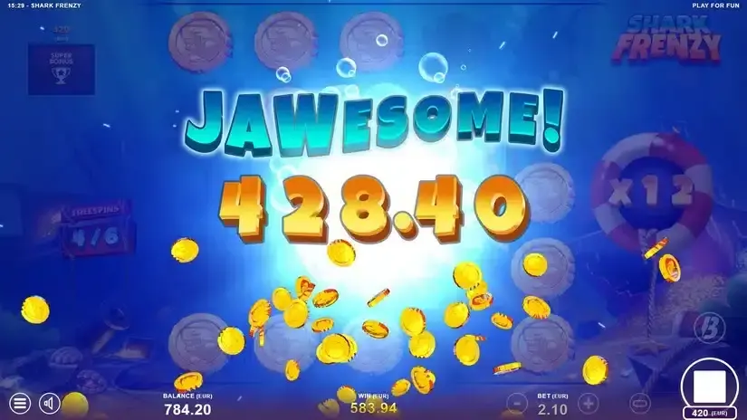 Shark Frenzy slot screenshot 