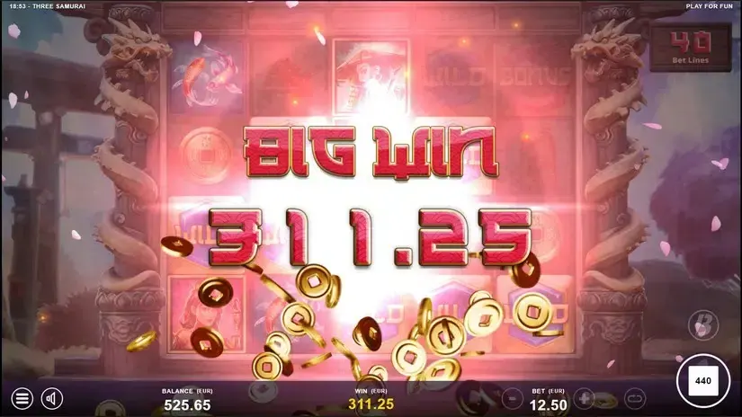 Three Samurai slot screenshot 