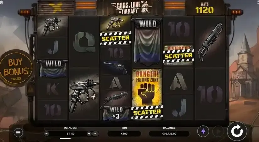 Guns, Love & Therapy slot screenshot 