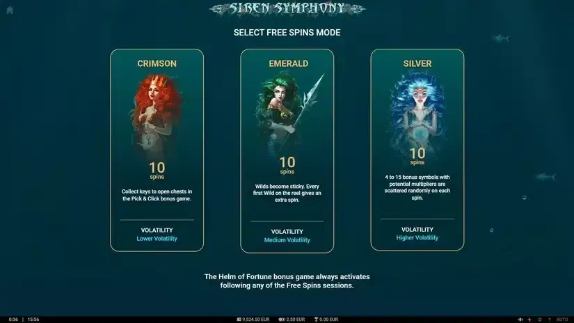 Siren Symphony slot screenshot 4