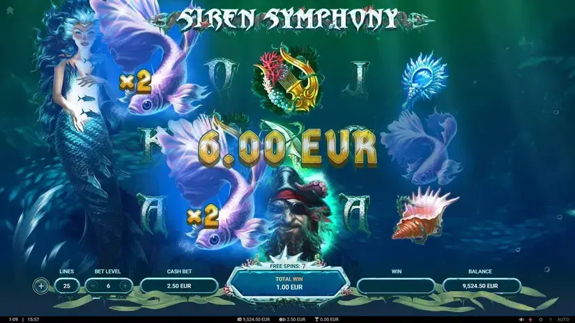 Siren Symphony slot screenshot 5